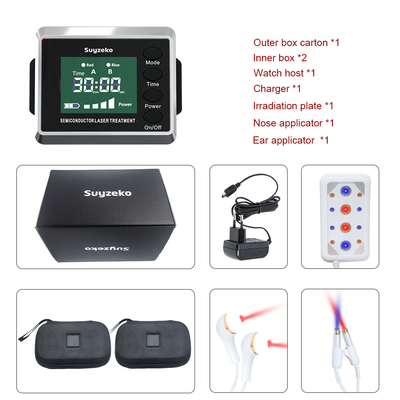 ساعت لیزری سرد دستگاه پزشکی کنترل فشار خون بالا، 1 سال گارانتی، کلید ولتاژ ورودی 100-240 ولت
